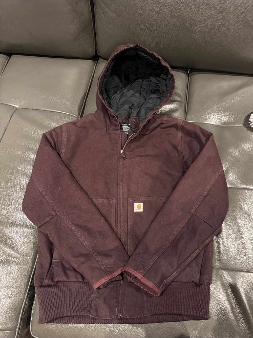 Carhartt Womens Hooded Jacket in Deep purple maroon
